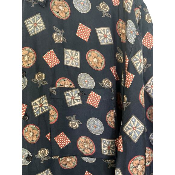 Vintage Beautiful Cote de France - 100% SILK - Mens Button Up Shirt Luxury Blue - Picture 3 of 7